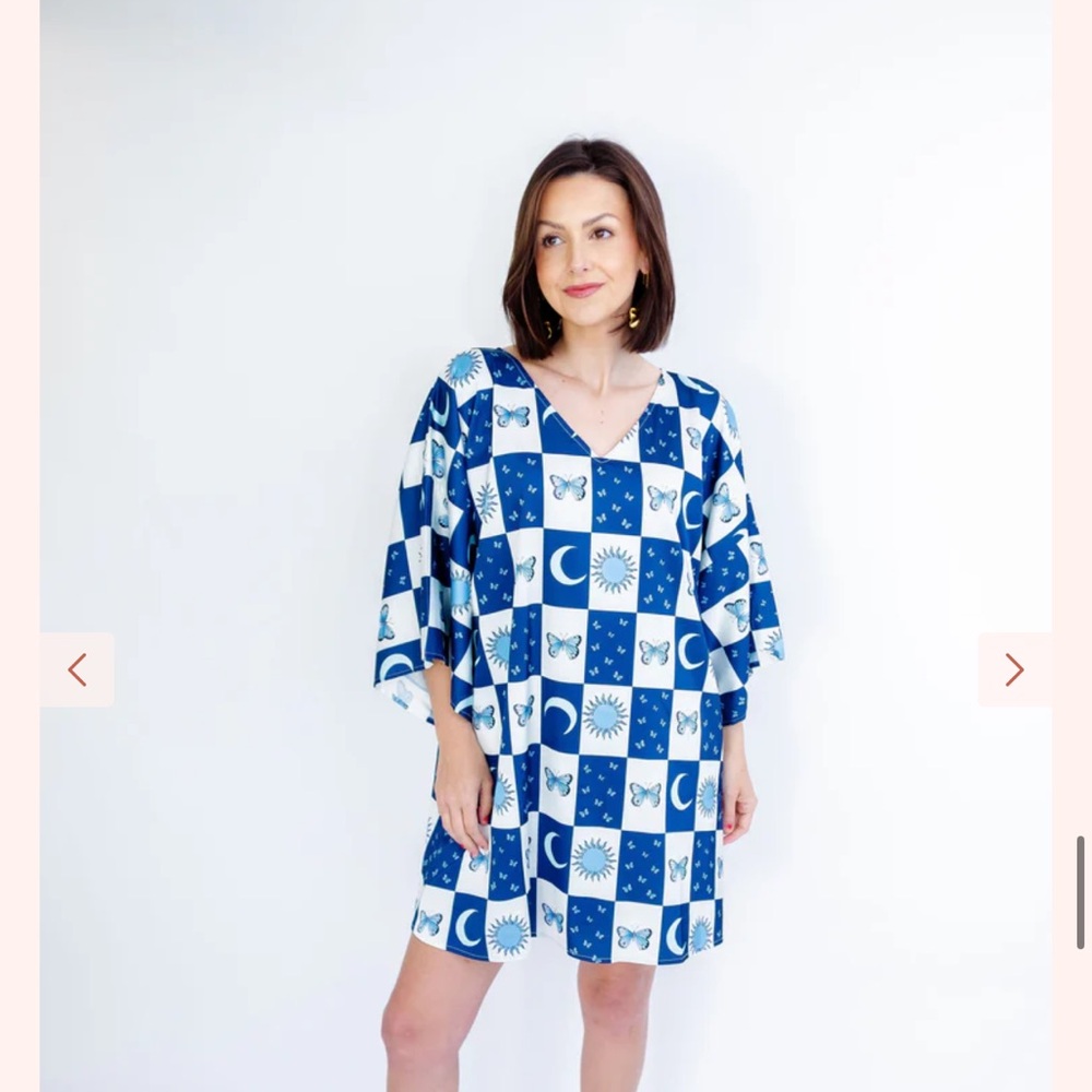 Blue and White Checkered Dress